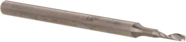 Accupro - 1/8" Cutting Diam x 1/4" Length of Cut, 1 Flute, Upcut Spiral Router Bit - Uncoated, Right Hand Cut, Solid Carbide, 2" OAL x 1/8" Shank Diam, Single Edge, 21° Helix Angle - Apex Tool & Supply