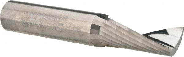 Accupro - 1/2" Cutting Diam x 1" Length of Cut, 1 Flute, Upcut Spiral Router Bit - Uncoated, Right Hand Cut, Solid Carbide, 3" OAL x 1/2" Shank Diam, Single Edge, 21° Helix Angle - Apex Tool & Supply