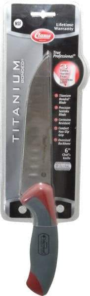Clauss - 6" Long Blade, Stainless Steel, Fine Edge, Chef's Knife - 11-3/4" OAL, Comfort Grip Handle - Apex Tool & Supply