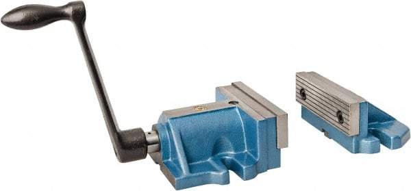 Bison - 6" Jaw Width, Horizontal Stationary Machine Vise - Manual Operation, 1 Station, 3" Deep, 8,990 Lb Max Clamp Force - Apex Tool & Supply