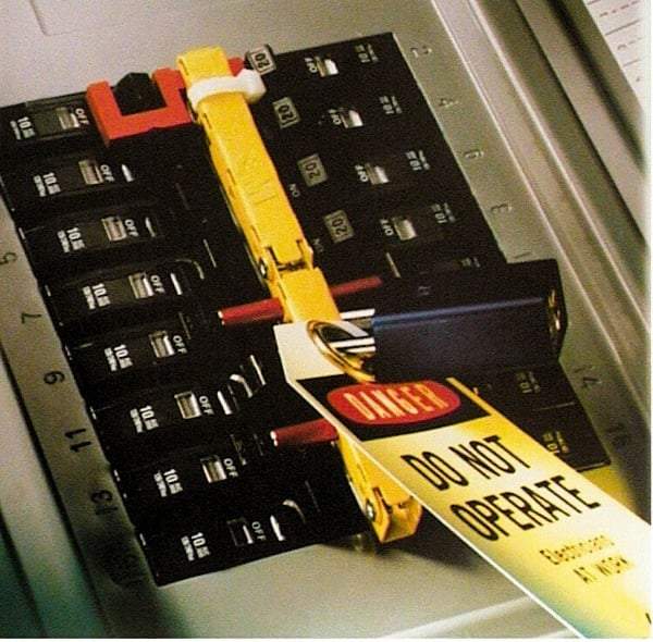 3M - 1-1/2 Wide, Circuit Breaker Panel Lockout Bar - 10 Padlocks, 10 Circuits - Apex Tool & Supply