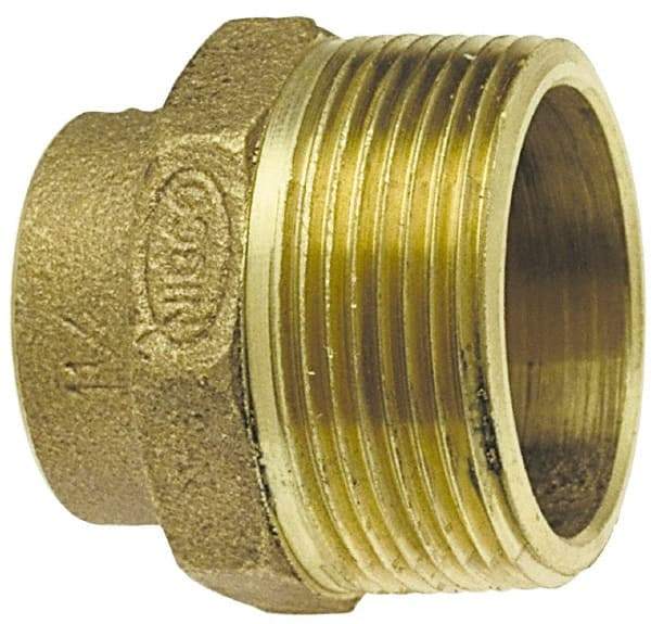 NIBCO - 1-1/4", Cast Copper Drain, Waste & Vent Pipe Trap Adapter - 1-1/4" Tube OD, O.D. Tube x M - Apex Tool & Supply