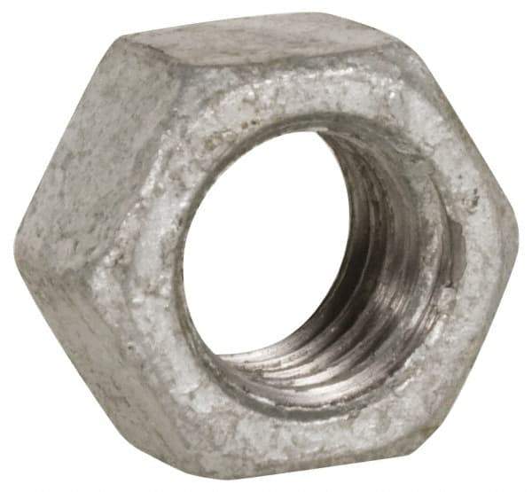 Value Collection - 7/8-9 UNC Steel Right Hand Heavy Hex Nut - 1-7/16" Across Flats, 55/64" High, Hot Dipped Galvanized Finish - Apex Tool & Supply