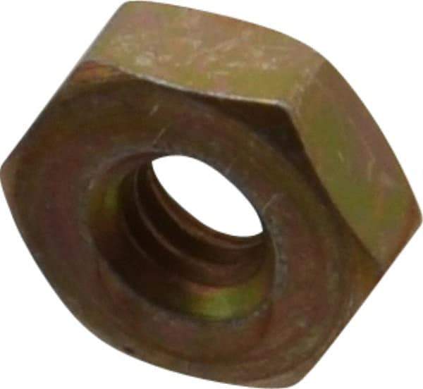Made in USA - #8-32 UN Steel Right Hand Machine Screw Hex Nut - 11/32" Across Flats, 0.13" High, Cadmium-Plated Finish - Apex Tool & Supply