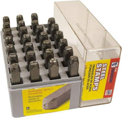 C.H. Hanson - 27 Piece, 3/8" Character Steel Stamp Set - Letters, Reverse - Apex Tool & Supply