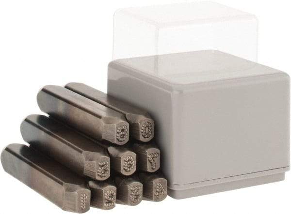 C.H. Hanson - 9 Piece, 3/16" Character Steel Stamp Set - Figures, Standard - Apex Tool & Supply