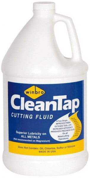 Winfield Brooks - CleanTap, 1 Gal Bottle Cutting & Tapping Fluid - Water Soluble, For Machining - Apex Tool & Supply