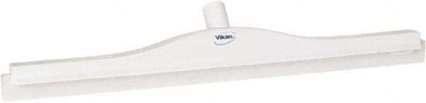 Vikan - 24" Rubber Blade Floor Squeegee - Double Edge, White, Plastic Holder - Apex Tool & Supply