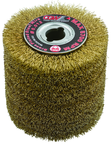 4 x 2-3/4 x 5/8-11" Brass Plated wire .030 - Wire Brush for Right Angle Grinders - Apex Tool & Supply