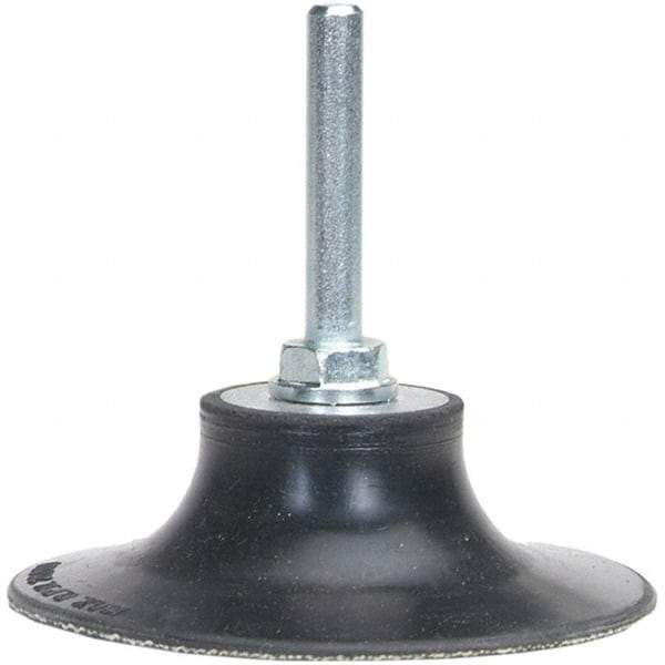 Merit Abrasives - 3" Diam Quick-Change Type S Disc Backing Pad - 1/4" Shank Diam, Soft Density, 20,000 RPM, Power-Lock Type 2 Compatible - Apex Tool & Supply