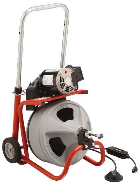 Ridgid - Electric Battery Drain Cleaning Machine - For 3" to 4" Pipe, 75' Cable - Apex Tool & Supply