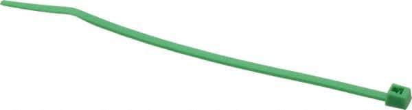 Made in USA - 4-1/8" Long Green Nylon Standard Cable Tie - 18 Lb Tensile Strength, 1.07mm Thick, 7/8" Max Bundle Diam - Apex Tool & Supply