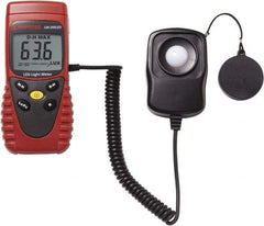 Amprobe - 9 Volt Battery, 40 to 40,000 FC, LCD Display, Silicone Photodiode Light Meter - 3 Accuracy, Compatible with All Visible Light Lighting, Built In Memory - Apex Tool & Supply