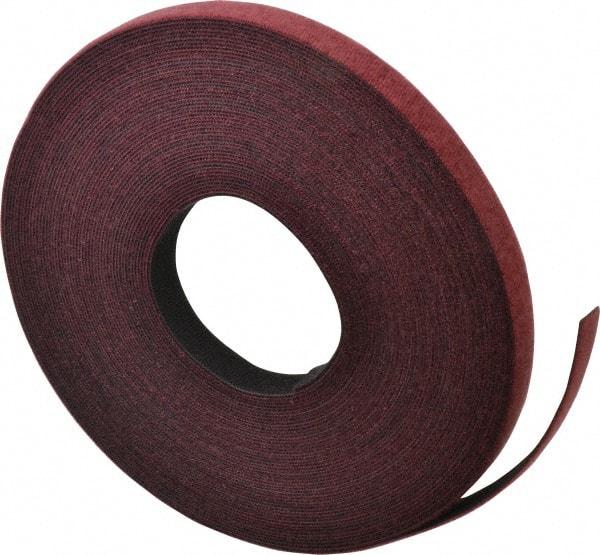 VELCRO Brand - 3/4" Wide x 25 Yd Long Self Fastening Tie/Strap Hook & Loop Roll - Continuous Roll, Cranberry, Fire Retardant, Printable Surface - Apex Tool & Supply