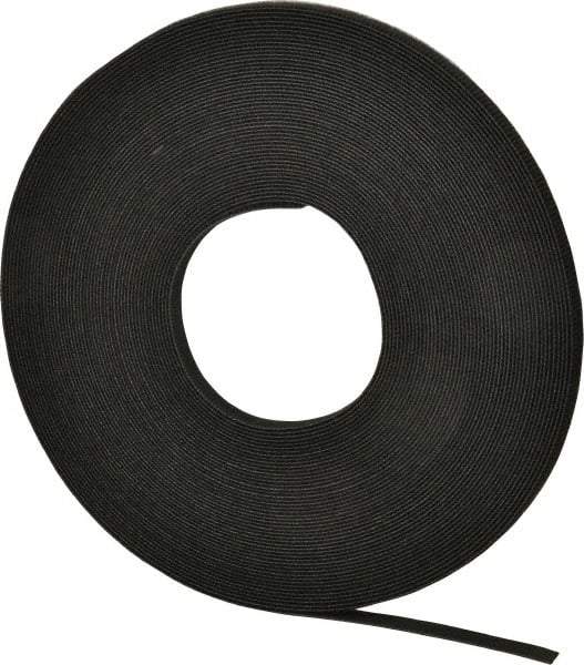 VELCRO Brand - 3/8" Wide x 25 Yd Long Self Fastening Tie/Strap Hook & Loop Roll - Continuous Roll, Black - Apex Tool & Supply