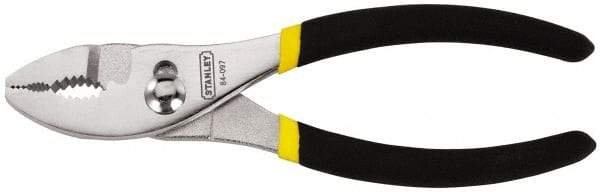 Stanley - 6-3/4" OAL, 1-7/16" Jaw Length, Slip Joint Pliers - 2 Positions, Serrated Jaw, Slip Joint Head, Slip Joint Plier Tool, Serrated Pipe Jaw - Apex Tool & Supply