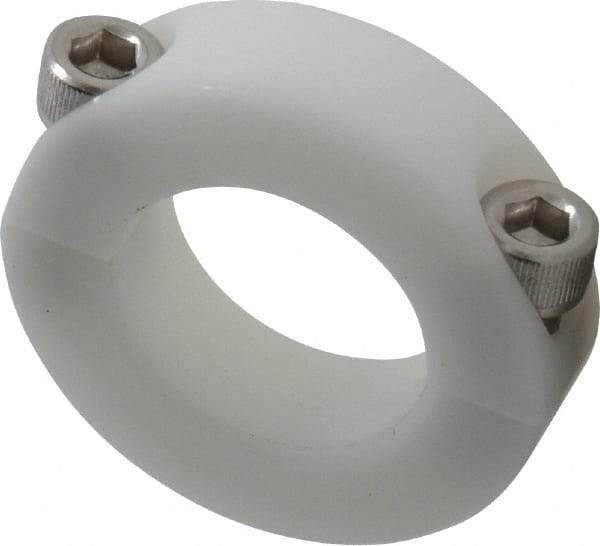 Climax Metal Products - 1" Bore, Plastic, Two Piece Clamping Shaft Collar - 1-3/4" Outside Diam, 1/2" Wide - Apex Tool & Supply