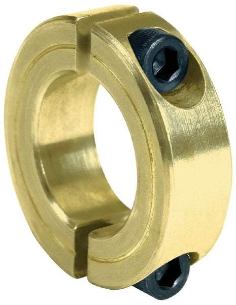Climax Metal Products - 1-1/16" Bore, Steel, Two Piece Clamping Shaft Collar - 1-7/8" Outside Diam, 1/2" Wide - Apex Tool & Supply