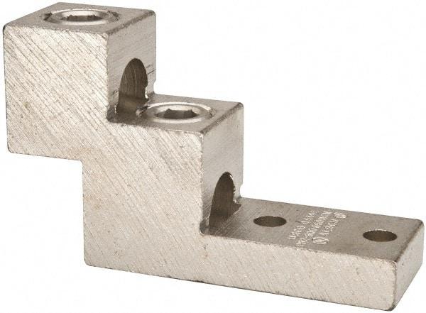 Thomas & Betts - 2 AWG Noninsulated Compression Connection Rectangle Ring Terminal - 13/32" Stud, 4-29/32" OAL x 1-1/2" Wide, Tin Plated Aluminum Contact - Apex Tool & Supply