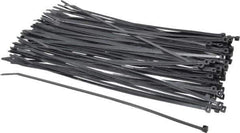 Thomas & Betts - 8-1/2" Long Black Nylon Standard Cable Tie - 40 Lb Tensile Strength, 1.13mm Thick, 1-1/4" Max Bundle Diam - Apex Tool & Supply