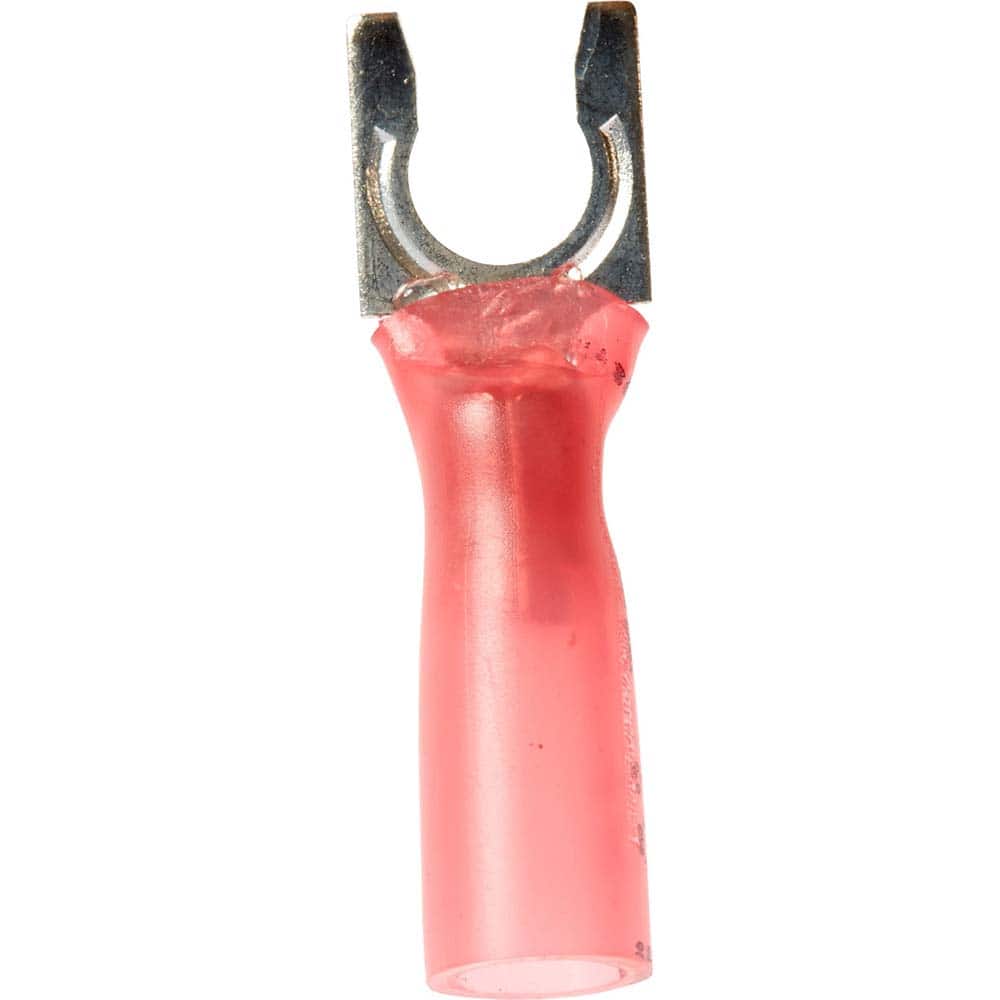 3M - #10 Stud, 22 to 16 AWG Compatible, Partially Insulated, Crimp Connection, Locking Fork Terminal - Apex Tool & Supply