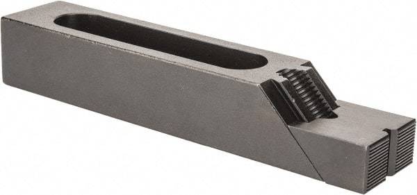 Gibraltar - 7-1/8" OAL x 1-1/2" Overall Width, Standard Grip Nose, Steel Manual Edge Clamp - Black Oxide Coating, 1-1/4" High, 1/2" Socket Cap Screw Slot, 3-5/16" Travel - Apex Tool & Supply