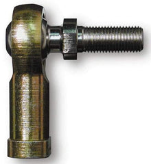Alinabal - 7/16" ID, 1-1/8" Max OD, 3,800 Lb Max Static Cap, Spherical Rod End - 7/16-20 RH, 5/8" Shank Diam, 1-1/16" Shank Length, Steel with Molded Nyloy Raceway - Apex Tool & Supply