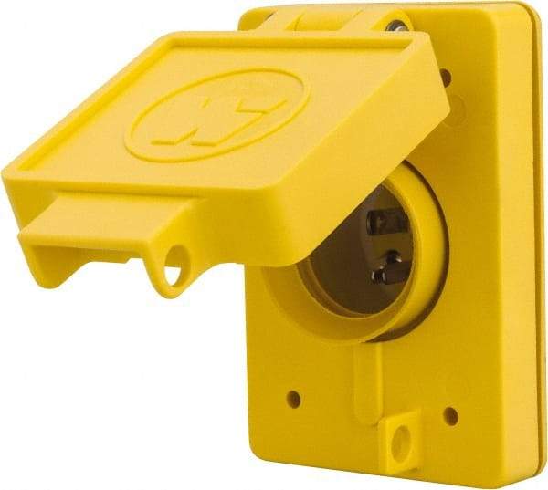 Value Collection - 125 VAC, 15 Amp, 5-15P NEMA, Ungrounded Receptacle - 2 Poles, 3 Wire, Male End, Yellow - Apex Tool & Supply
