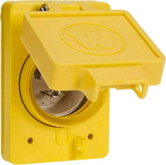 Value Collection - 125 VAC, 20 Amp, L5-20P NEMA, Ungrounded Receptacle - 2 Poles, 3 Wire, Male End, Yellow - Apex Tool & Supply