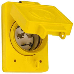 Value Collection - 250 VAC, 20 Amp, L6-20P NEMA, Ungrounded Receptacle - 2 Poles, 3 Wire, Male End, Yellow - Apex Tool & Supply
