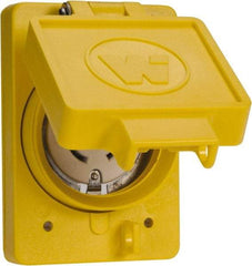 Value Collection - 125/250 VAC, 30 Amp, L14-30R NEMA, Ungrounded Receptacle - 3 Poles, 4 Wire, Female End, Yellow - Apex Tool & Supply