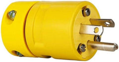 Value Collection - 277/480 VAC, 30 Amp, L22-30 NEMA, Straight, Ungrounded, Industrial Grade Plug - 4 Pole, 5 Wire, 1 Phase, Rubber, Yellow - Apex Tool & Supply