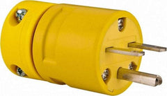 Value Collection - 250 VAC, 15 Amp, 6-16 NEMA, Straight, Ungrounded, Industrial Grade Plug - 2 Pole, 3 Wire, 1 Phase, Rubber, Yellow - Apex Tool & Supply