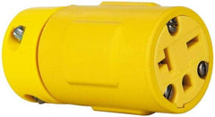 Value Collection - 250 VAC, 20 Amp, 6-20 NEMA, Straight, Ungrounded, Industrial Grade Connector - 2 Pole, 3 Wire, 1 Phase, Rubber, Yellow - Apex Tool & Supply