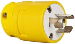 Value Collection - 125/250 VAC, 20 Amp, NonNEMA, Straight, Ungrounded, Industrial Grade Plug - 3 Pole, 3 Wire, 1 Phase, Rubber, Yellow - Apex Tool & Supply