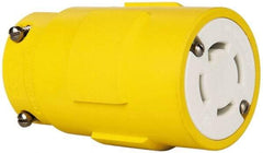 Value Collection - 125/250 VAC, 30 Amp, NonNEMA, Straight, Ungrounded, Industrial Grade Connector - 4 Pole, 4 Wire, 1 Phase, Rubber, Yellow - Apex Tool & Supply