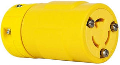 Value Collection - 125 VAC, 15 Amp, L5-15 NEMA, Straight, Ungrounded, Industrial Grade Connector - 2 Pole, 3 Wire, 1 Phase, Rubber, Yellow - Apex Tool & Supply