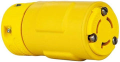 Value Collection - 250 VAC, 15 Amp, L6-15 NEMA, Straight, Ungrounded, Industrial Grade Connector - 2 Pole, 3 Wire, 1 Phase, Rubber, Yellow - Apex Tool & Supply
