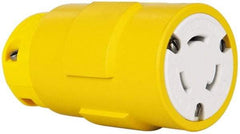 Value Collection - 125 VAC, 20 Amp, L5-20 NEMA, Straight, Ungrounded, Industrial Grade Connector - 2 Pole, 3 Wire, 1 Phase, Rubber, Yellow - Apex Tool & Supply