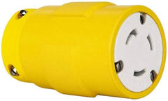 Value Collection - 125 VAC, 30 Amp, L5-30 NEMA, Straight, Ungrounded, Industrial Grade Connector - 2 Pole, 3 Wire, 1 Phase, Rubber, Yellow - Apex Tool & Supply