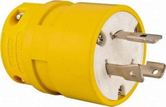 Value Collection - 277 VAC, 30 Amp, L7-30 NEMA, Straight, Ungrounded, Industrial Grade Plug - 2 Pole, 3 Wire, 1 Phase, Rubber, Yellow - Apex Tool & Supply