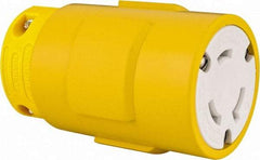 Value Collection - 277 VAC, 30 Amp, L7-30 NEMA, Straight, Ungrounded, Industrial Grade Connector - 2 Pole, 3 Wire, 1 Phase, Rubber, Yellow - Apex Tool & Supply