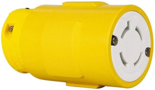 Value Collection - 600 VAC, 30 Amp, L17-30 NEMA, Straight, Ungrounded, Industrial Grade Connector - 3 Pole, 4 Wire, Rubber, Yellow - Apex Tool & Supply
