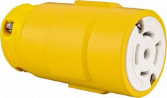 Value Collection - 277/480 VAC, 20 Amp, L22-20 NEMA, Straight, Self Grounding, Industrial Grade Connector - 4 Pole, 5 Wire, 3 Phase, Rubber, Yellow - Apex Tool & Supply