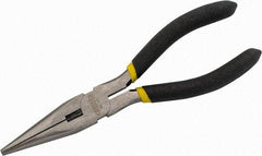 Stanley - 6-3/4" OAL, 2-3/16" Jaw Length x 25/32" Jaw Width, Long Nose Side Cutting Needle Nose Pliers - Serrated Jaw, Cushion Grip Handles - Apex Tool & Supply