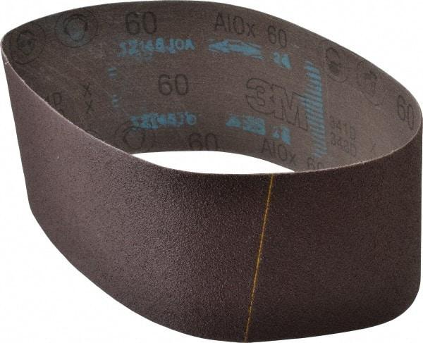 3M - 4" Wide x 24" OAL, 60 Grit, Aluminum Oxide Abrasive Belt - Aluminum Oxide, Medium, Coated, X Weighted Cloth Backing, Series 341D - Apex Tool & Supply