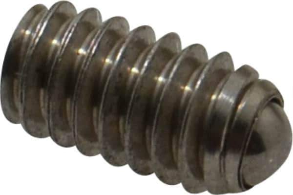 Gibraltar - 1/2" OAL, 1/4-20, Stainless Steel, Headless Rolling Ball End Clamping Screw - 0.157" Ball Diam - Apex Tool & Supply