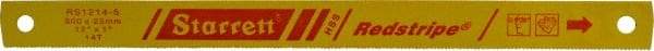 Starrett - 12" Long, 14 Teeth per Inch, High Speed Steel Power Hacksaw Blade - Toothed Edge, 1" Wide x 0.05" Thick - Apex Tool & Supply