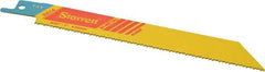 Starrett - 6" Long x 3/4" Thick, Bi-Metal Reciprocating Saw Blade - Straight Profile, 14 TPI, Toothed Edge, Universal Shank - Apex Tool & Supply