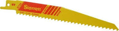 Starrett - 6" Long x 3/4" Thick, Bi-Metal Reciprocating Saw Blade - Tapered Profile, 6 TPI, Toothed Edge, Universal Shank - Apex Tool & Supply